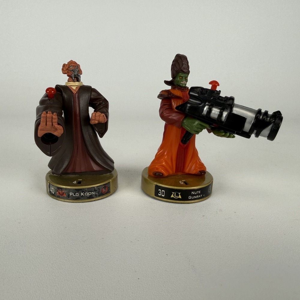 Hasbro 2005 Star Wars Attactix - GOLD BASE Lot of 2 Figures